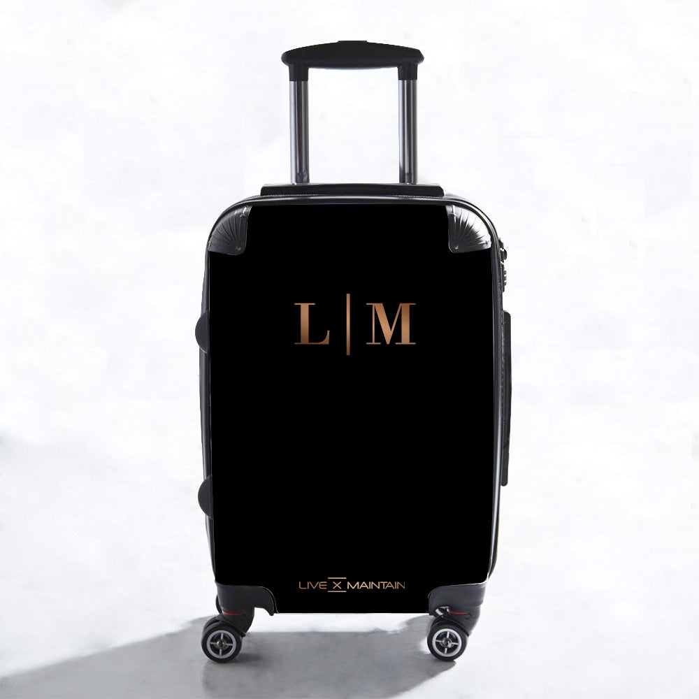 Personalised Bronze Initials Black Suitcase