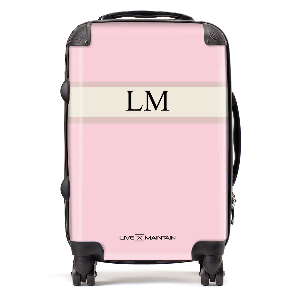 Personalised Bloom Stripe initials Suitcase