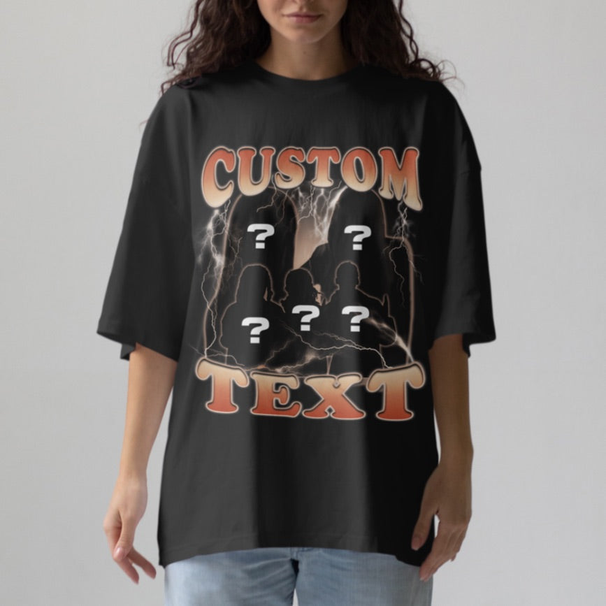 Women s Custom Bootleg Oversized Graphic Print T Shirt LIVE x