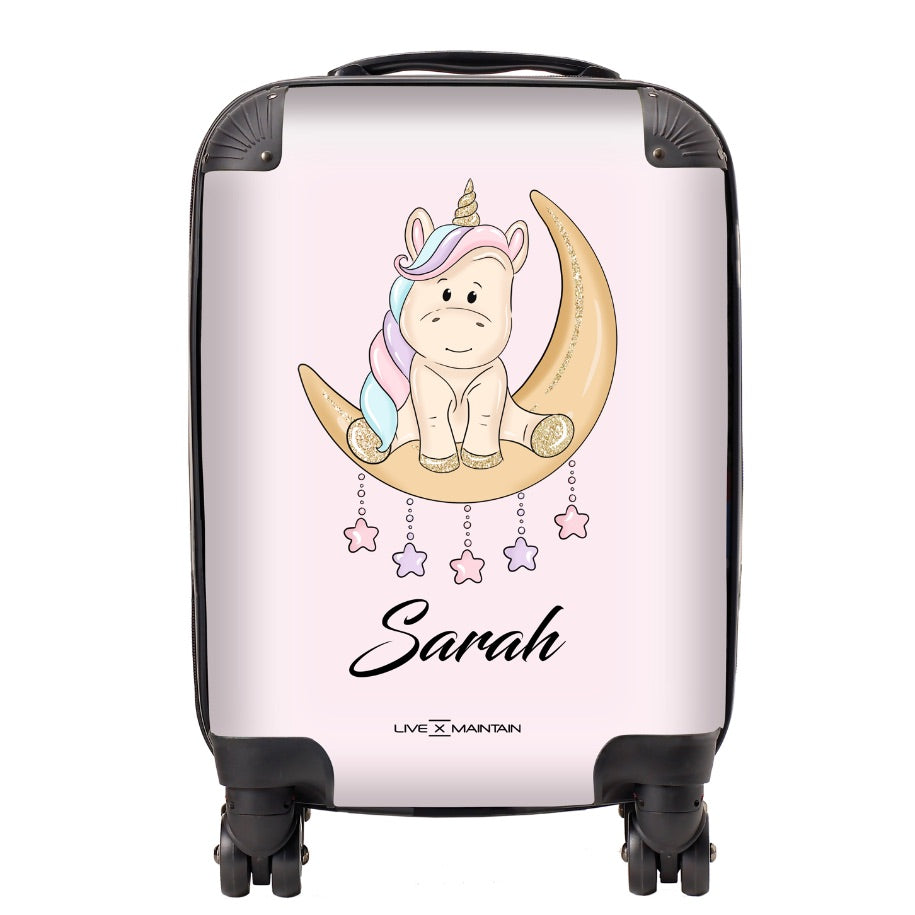 Personalised Unicorn Moon Kids Suitcase