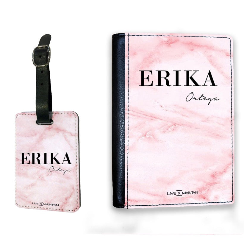 Personalised Cotton Candy Marble Name Passport Cover