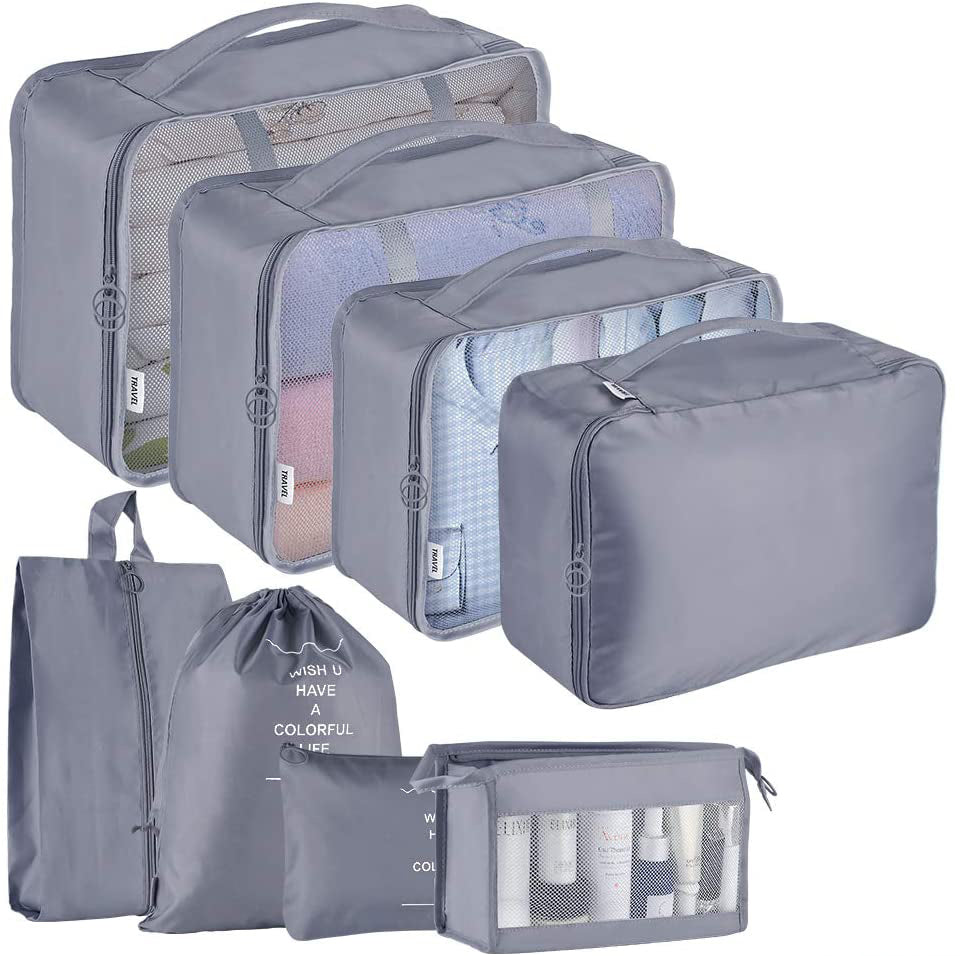 8 Pcs Packing Cubes Luggage Storage Organiser Bags