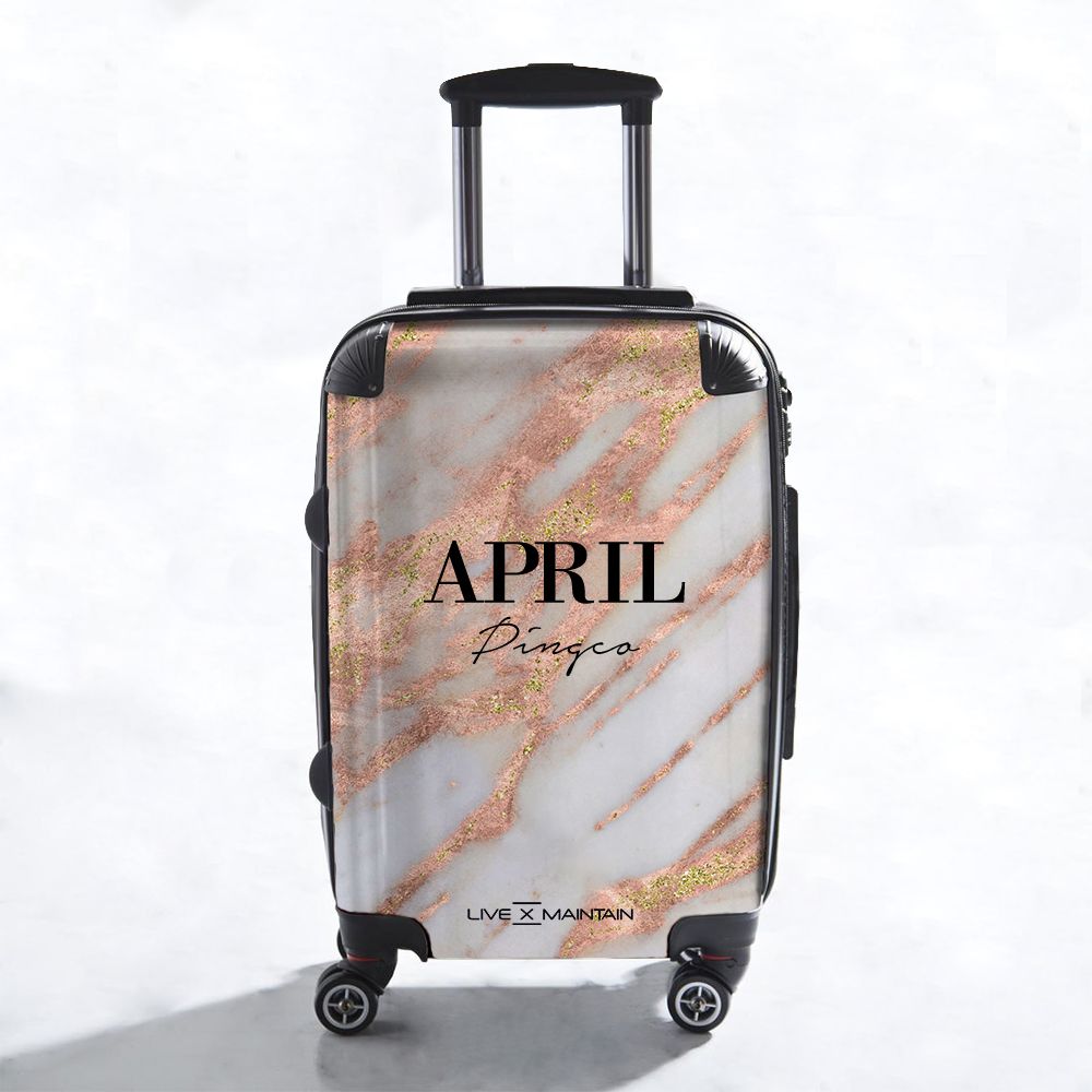 Personalised Aprilia Marble Name Suitcase