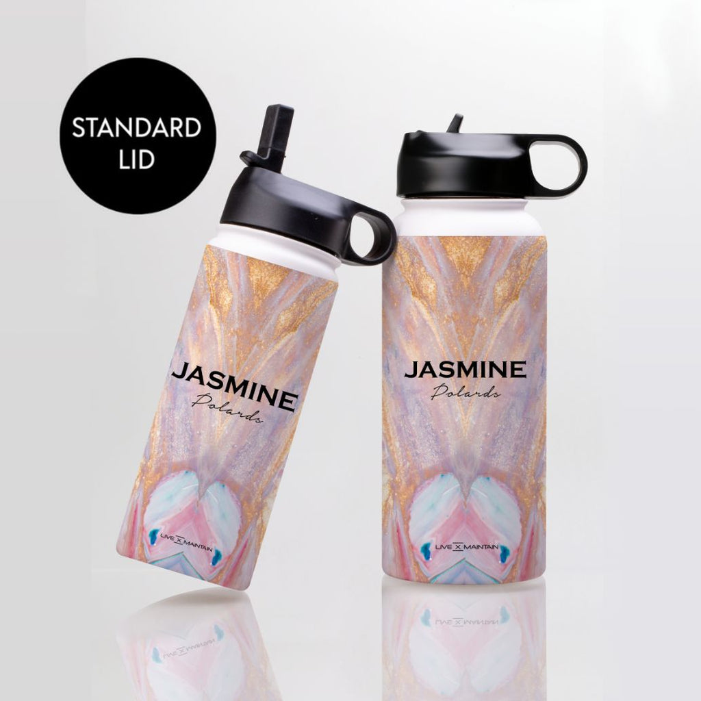 Personalised Blush Marble Name Stainless Steele Water Bottle