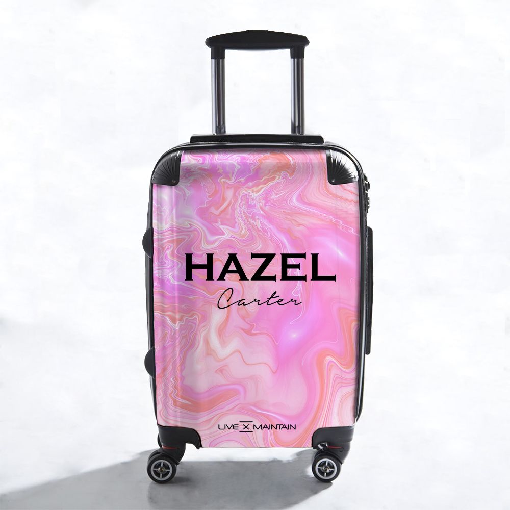 Personalised Cosmic Pink Name Suitcase