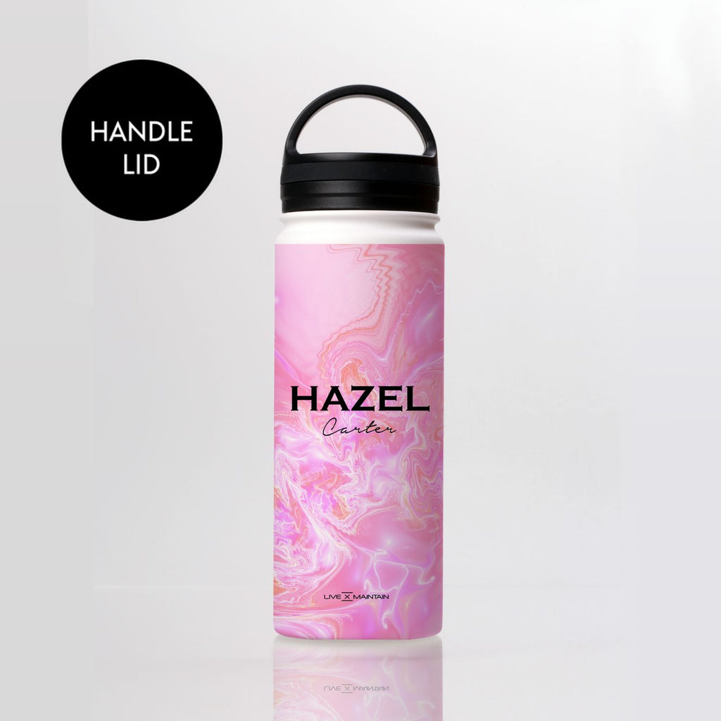 Personalised Cosmic Pink Name Stainless Steel Water Bottle