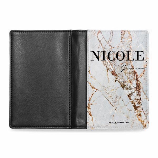 Personalised Cracked Marble Name Passport Cover