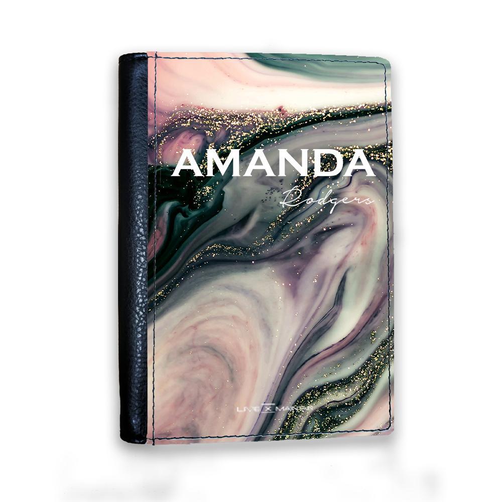 Personalised Swirl Marble Name Passport Cover