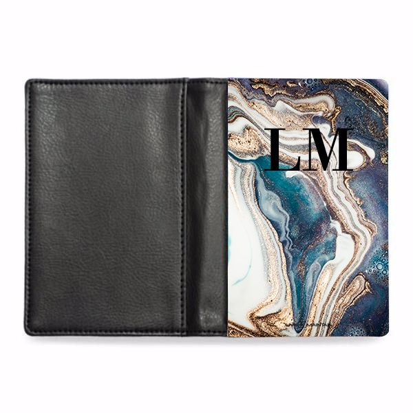Personalised Luxe Marble Initials Passport Cover