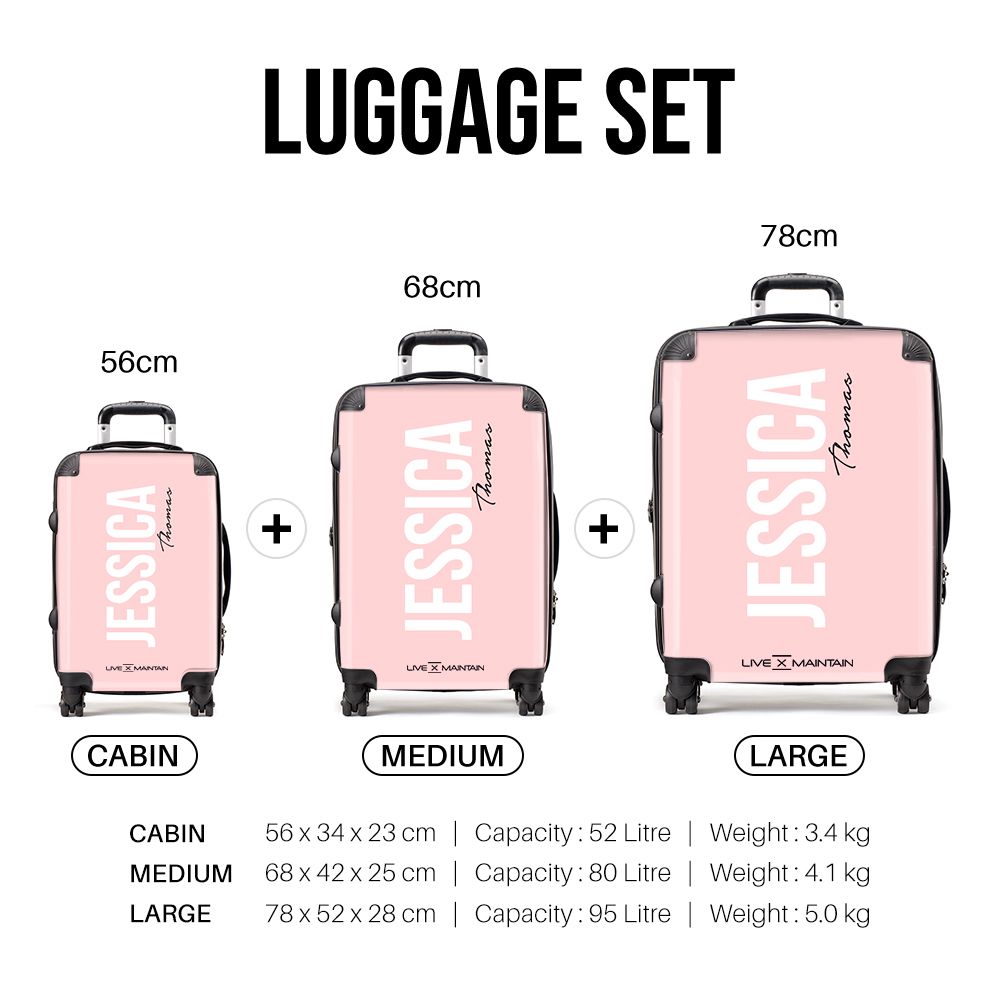 Personalised Bloom Side Name Suitcase