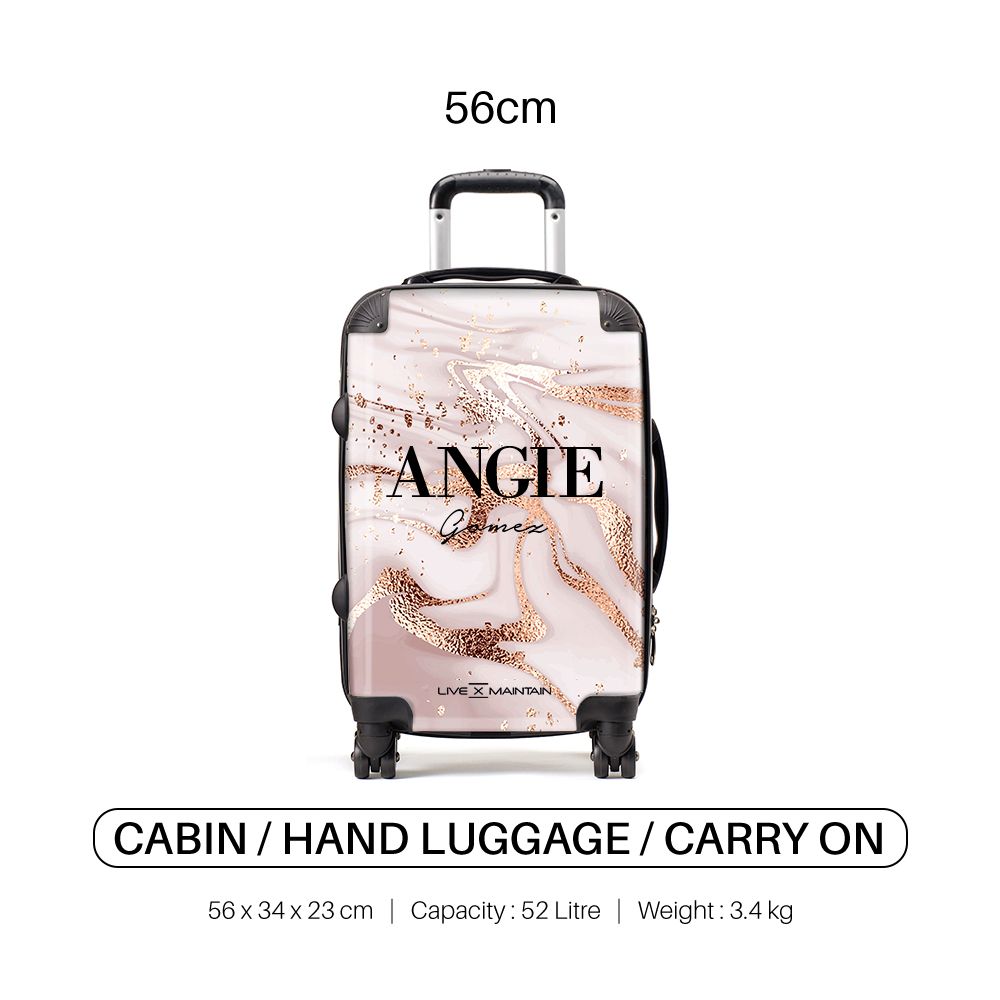 Personalised Liquid Marble Name Suitcase
