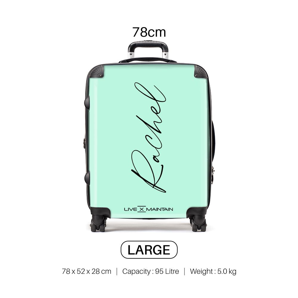 Personalised Pale Green Name Suitcase