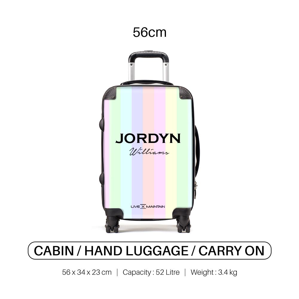 Personalised Pastel Stripes Suitcase