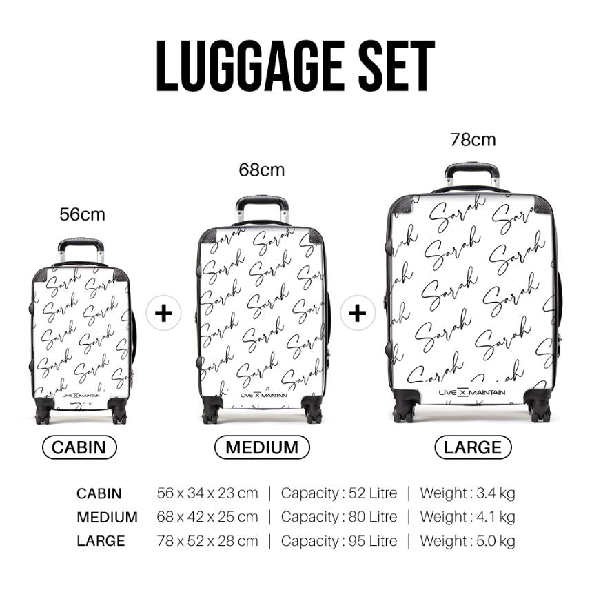 Personalised Script Name All Over Suitcase
