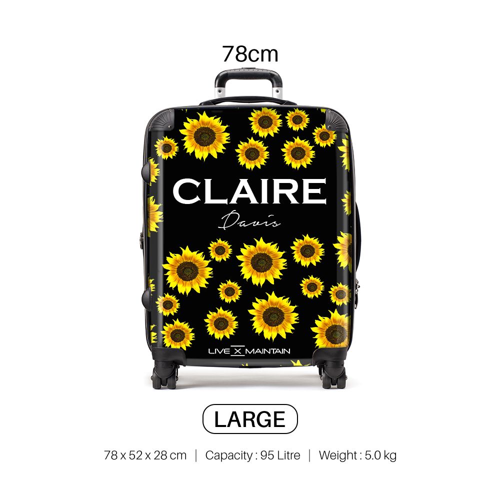 Personalised Sunflower Name Suitcase