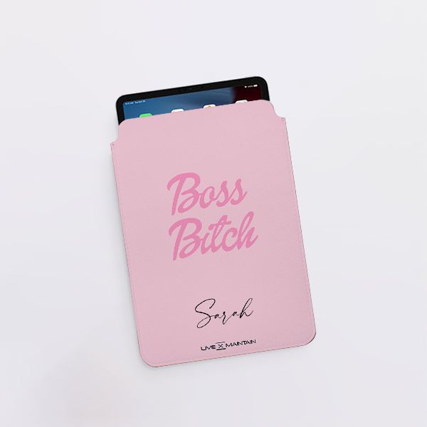 Personalised Boss B*tch Saffiano Leather Tablet/Laptop Sleeve