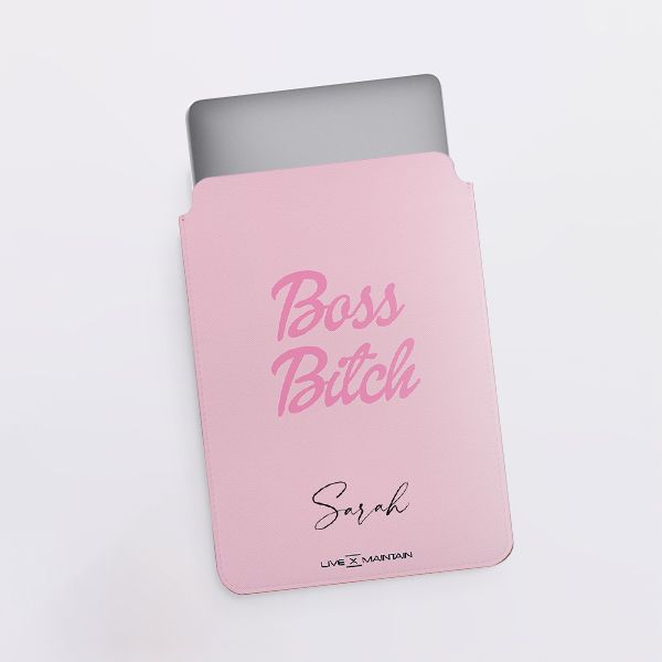Personalised Boss B*tch Saffiano Leather Tablet/Laptop Sleeve