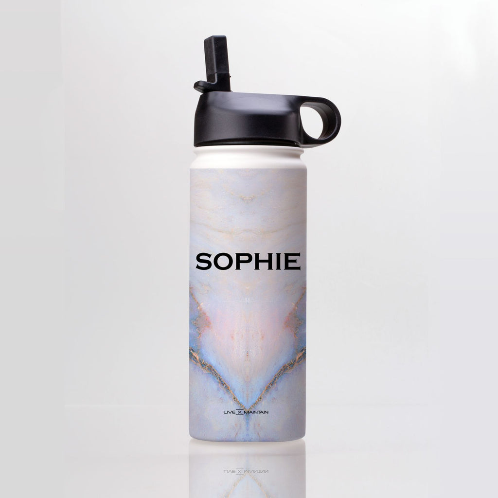 Personalised Moonshine Marble Name Stainless Steele Water Bottle