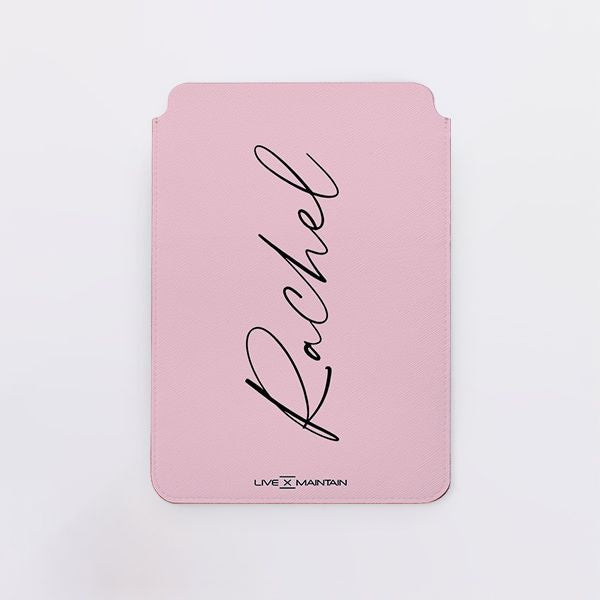 Personalised Bloom Script Name Saffiano Leather Tablet/Laptop Sleeve