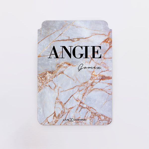 Personalised Fragment Marble Name Saffiano Leather Tablet/Laptop Sleeve