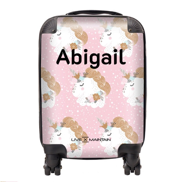Personalised Pink Unicorn Kids Suitcase