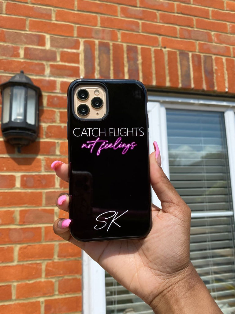 Personalised CATCH FLIGHTS not feelings Samsung Galaxy S25 Case
