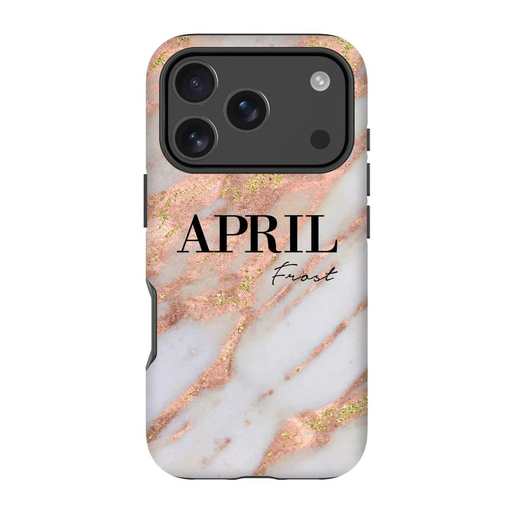 Personalised Aprilia Marble Name iPhone 17 Pro Case