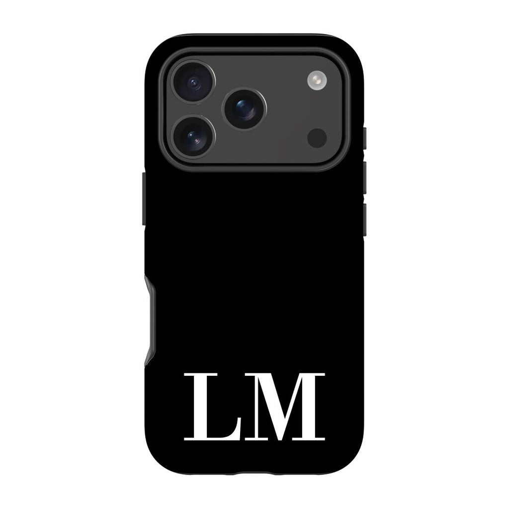 Personalised Black x White Initials iPhone 17 Pro Case