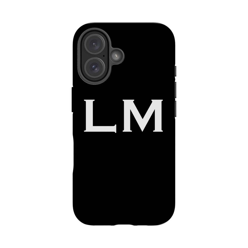 Personalised Black x White Top Initials iPhone 17 Case
