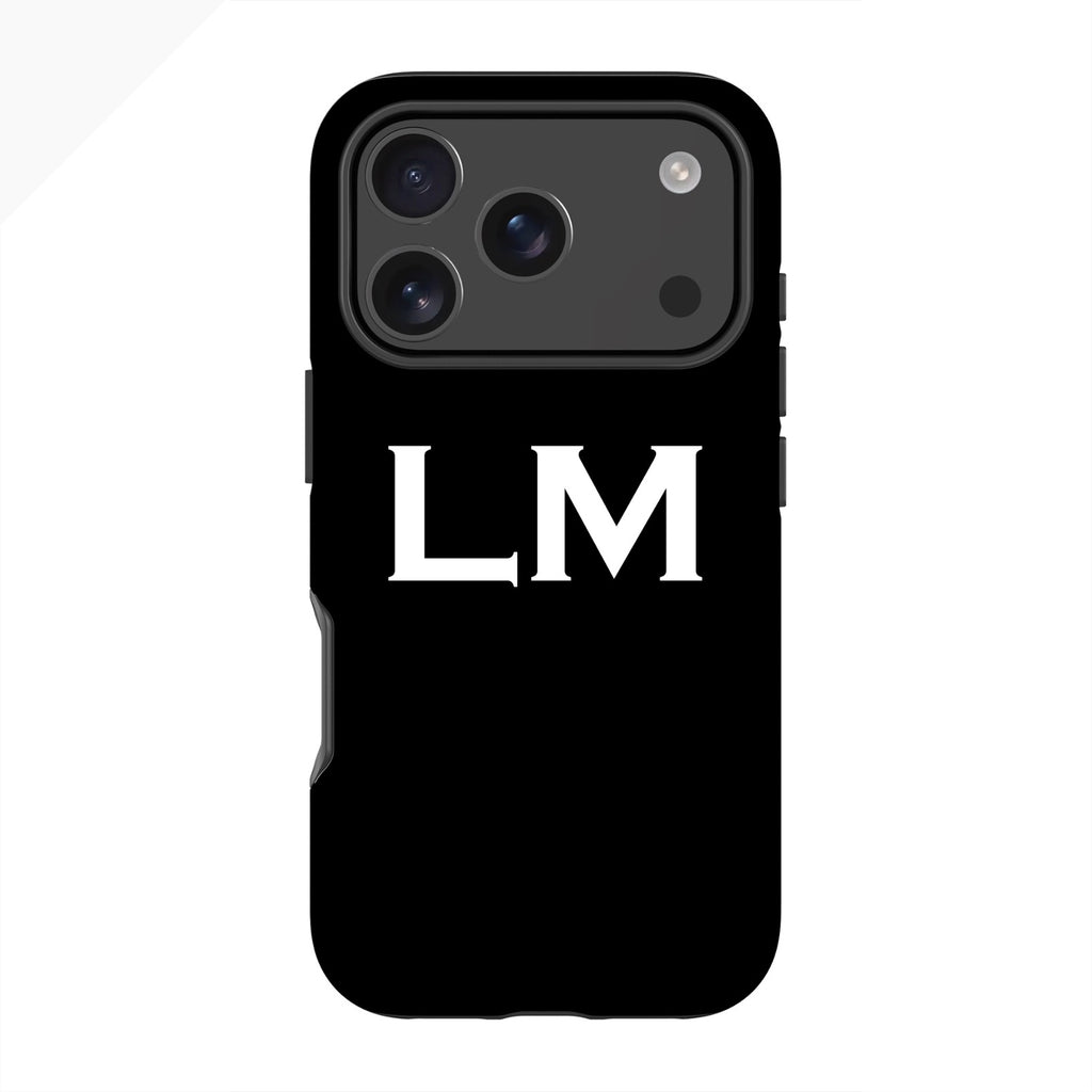 Personalised Black x White Top Initials iPhone 17 Pro Case