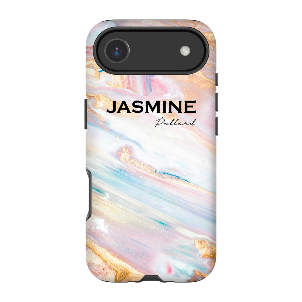 Personalised Blush Marble Name iPhone 17 Air Case
