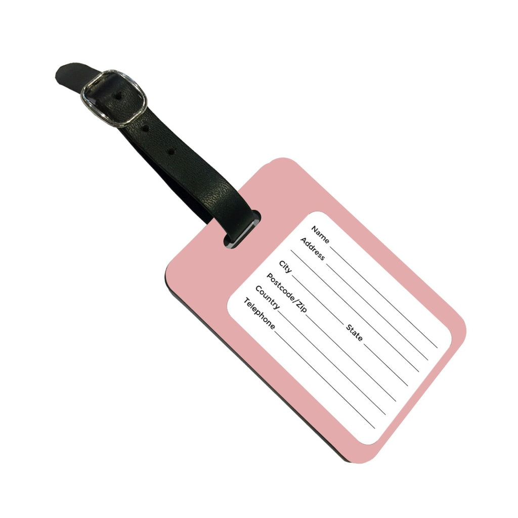 Personalised Blush Pink Initials Luggage Tag