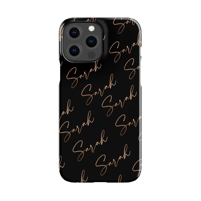 Personalised Bronze Name All Over iPhone 16 Pro Max Case