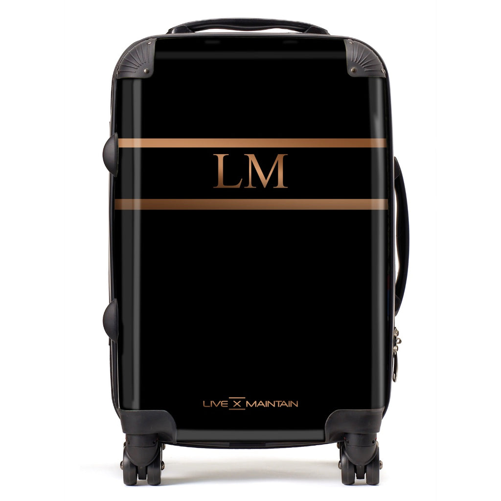 Personalised Bronze Stripe Initials Suitcase