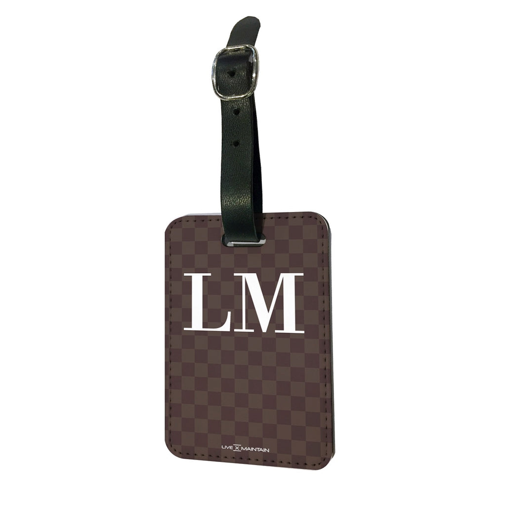 Personalised Brown Square Initials Passport Cover