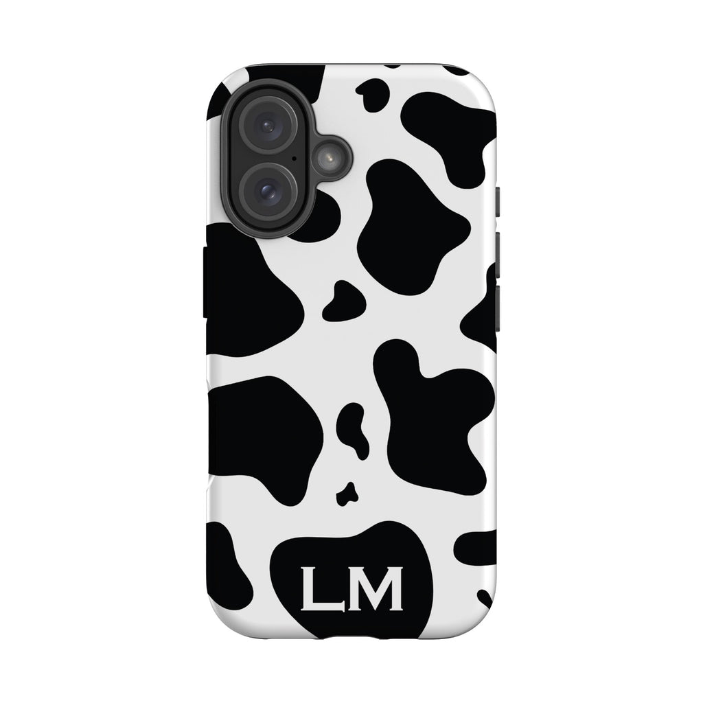 Personalised Cow Print Initials iPhone 16 Case
