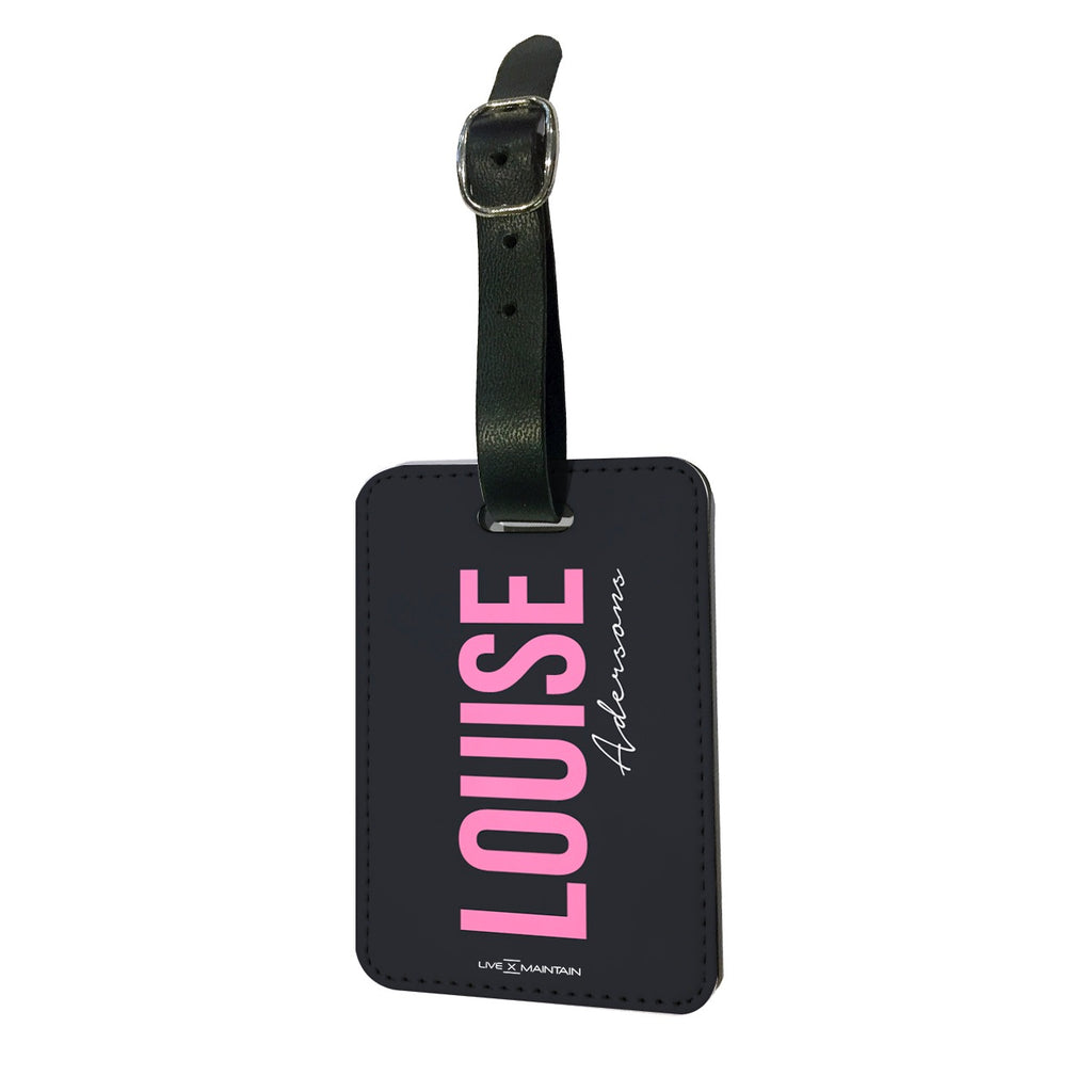 Personalised Charcoal Black Pink Side Name Passport Cover