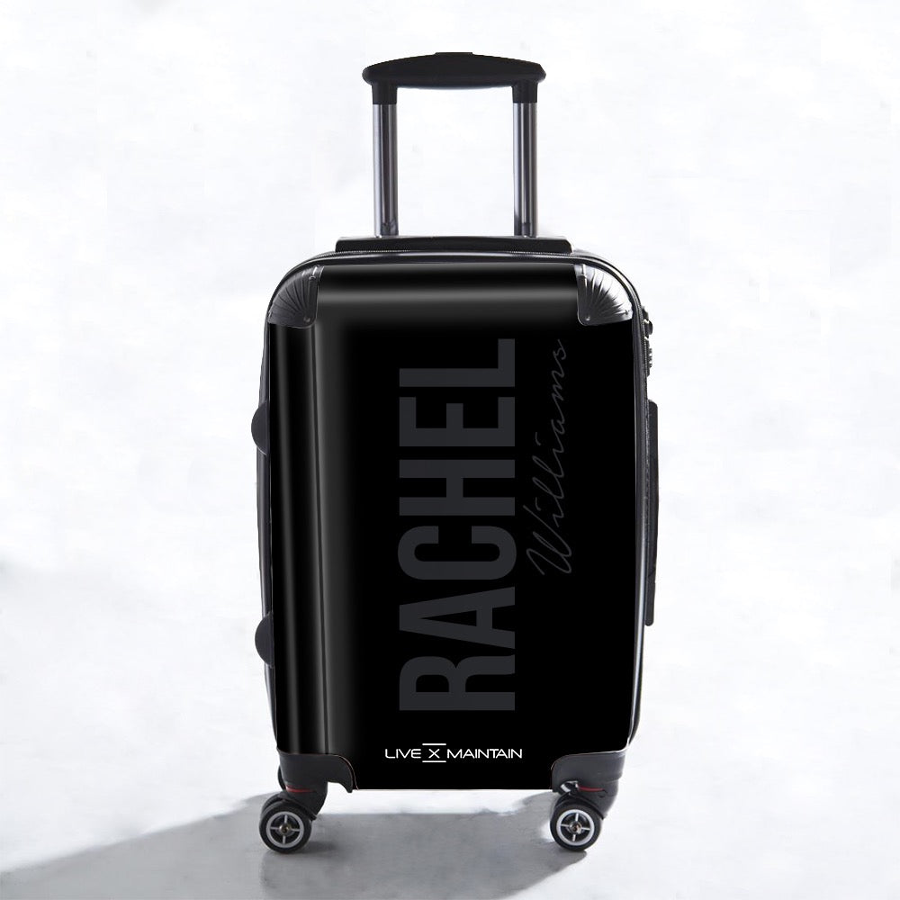 Personalised Charcoal Black Side Name Suitcase