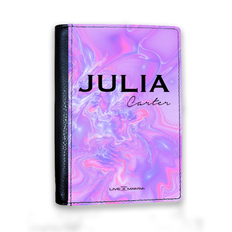 Personalised Cosmic Purple Name Passport Cover
