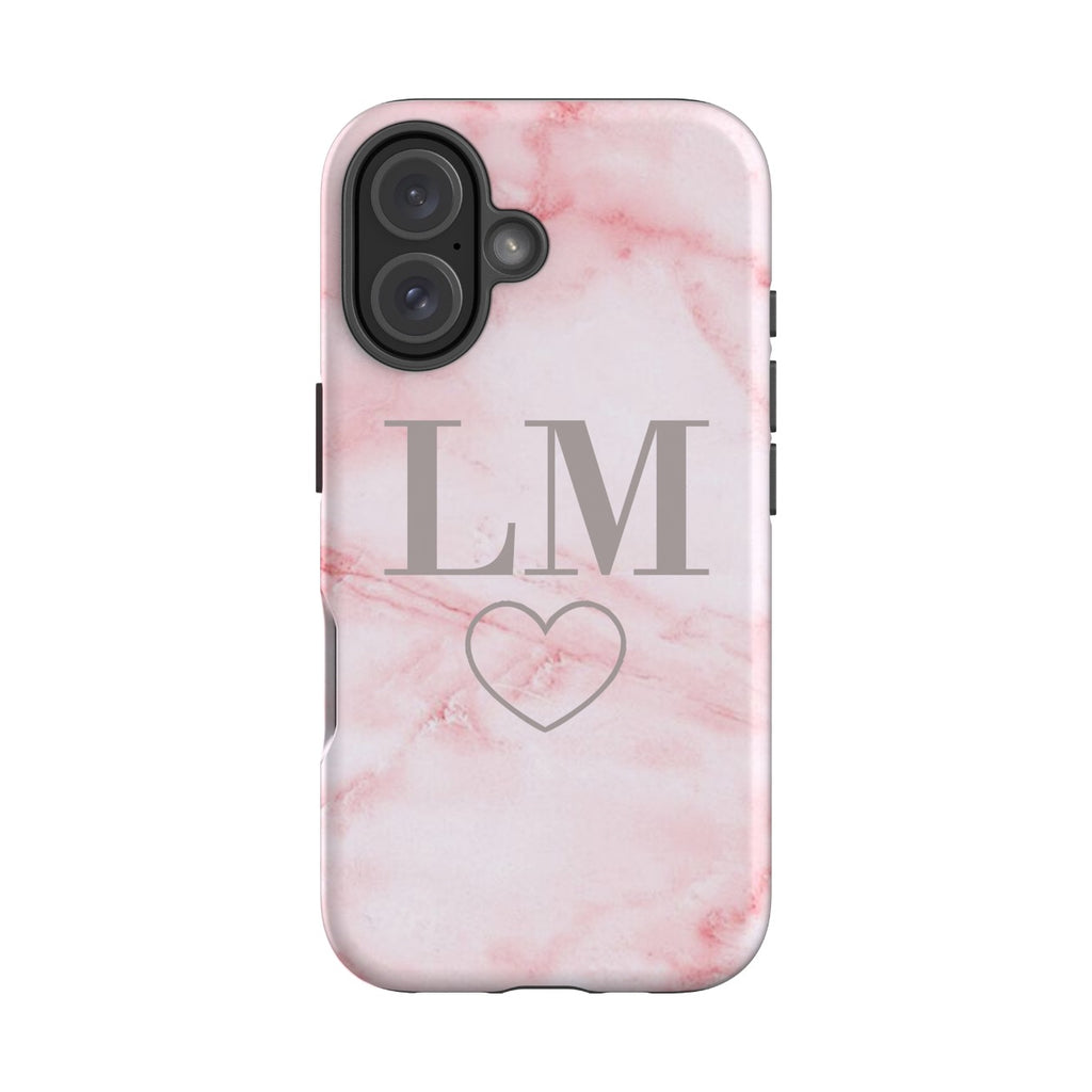 Personalised Cotton Candy Heart Marble iPhone 16 Case
