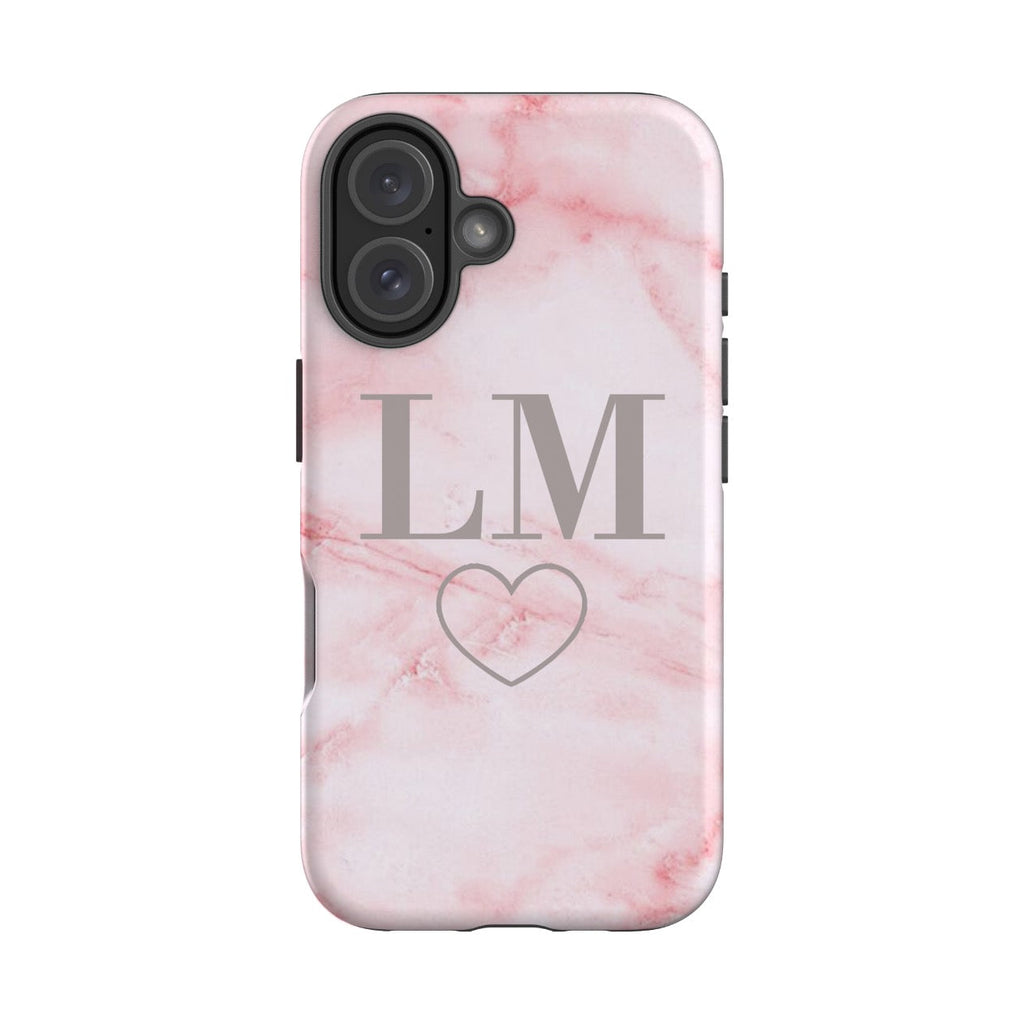 Personalised Cotton Candy Heart Marble iPhone 17 Case