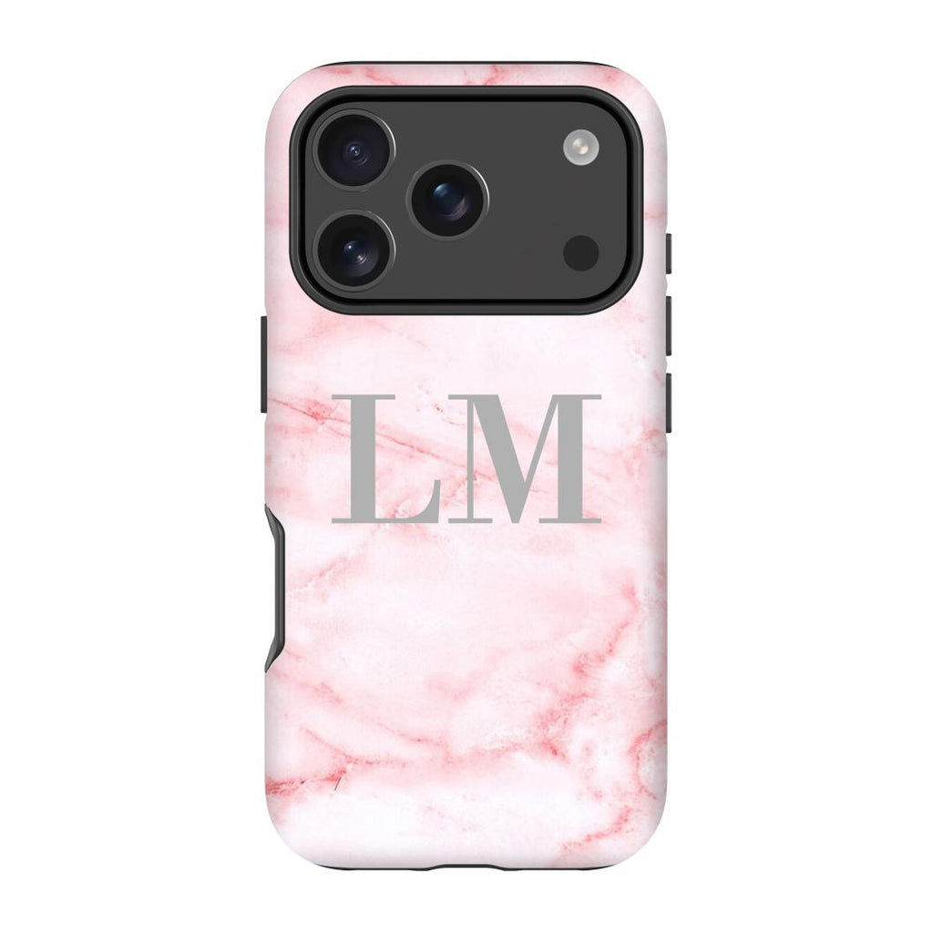 Personalised Cotton Candy Marble Initials iPhone 17 Pro Max Case
