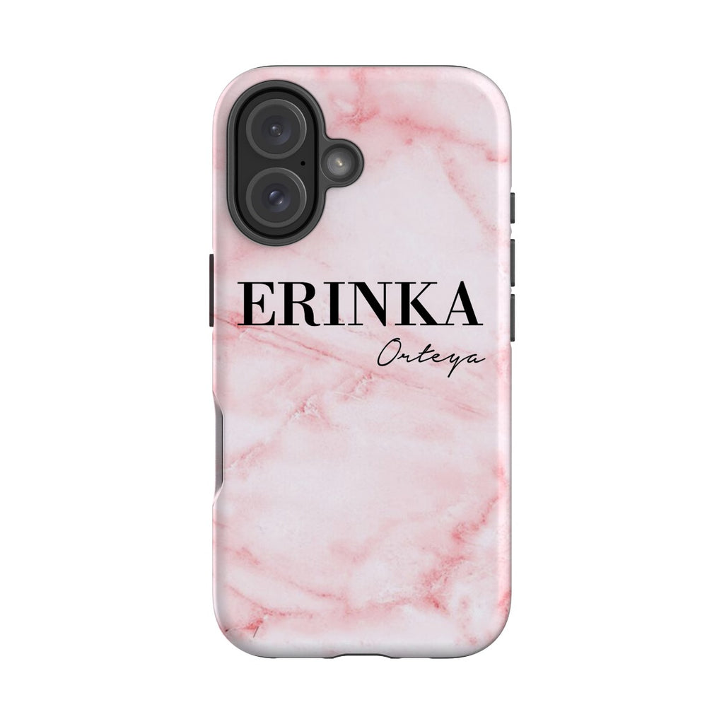 Personalised Cotton Candy Marble Name iPhone 16 Case
