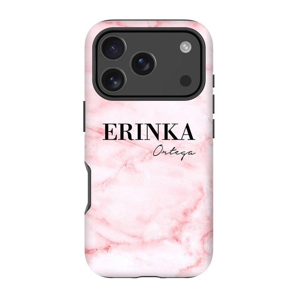 Personalised Cotton Candy Marble Name iPhone 17 Pro Case