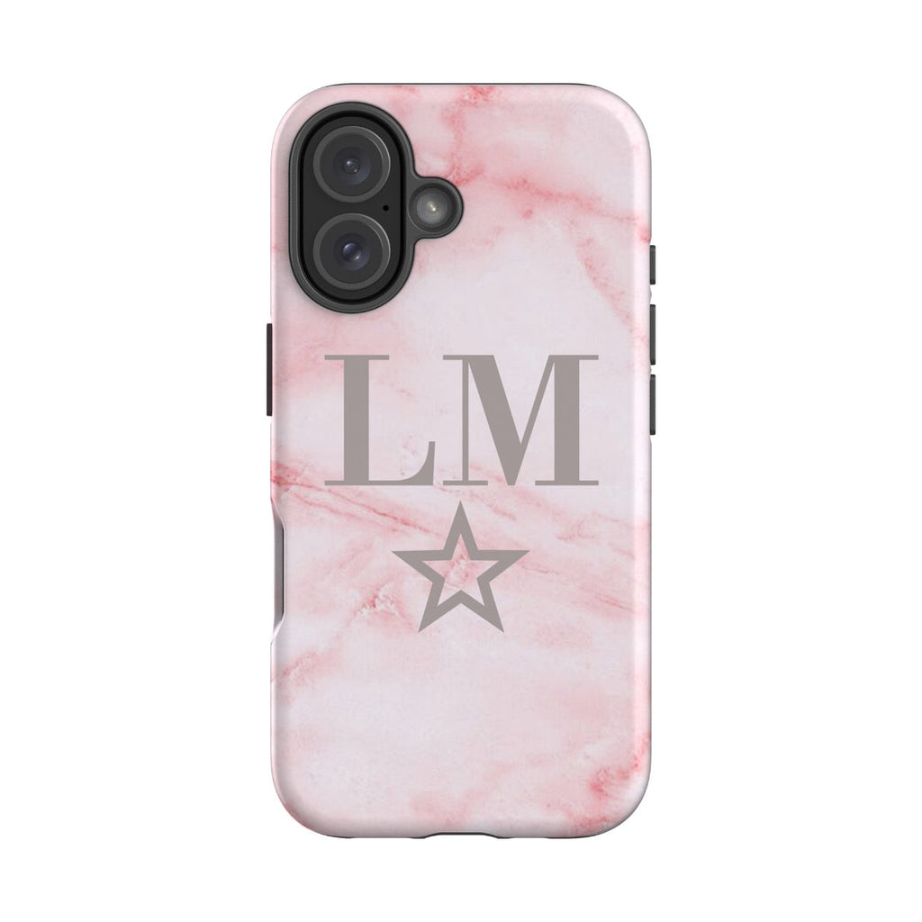 Personalised Cotton Candy Star Marble Initials iPhone 17 Case