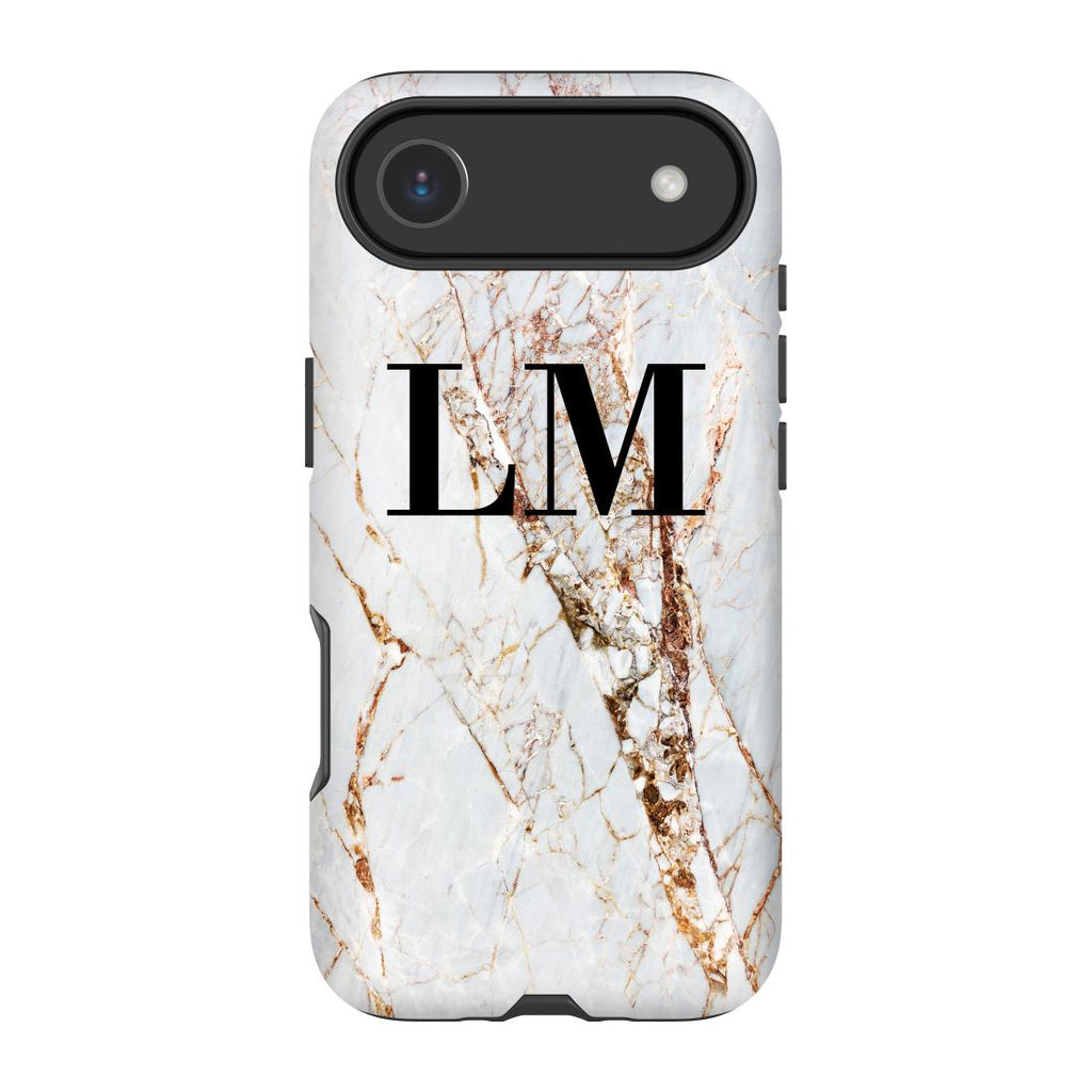 Personalised Cracked Marble Initials iPhone 17 Air Case