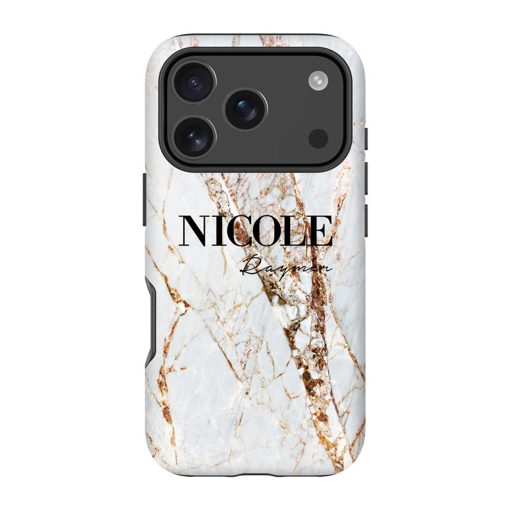 Personalised Cracked Marble Name iPhone 17 Pro Case