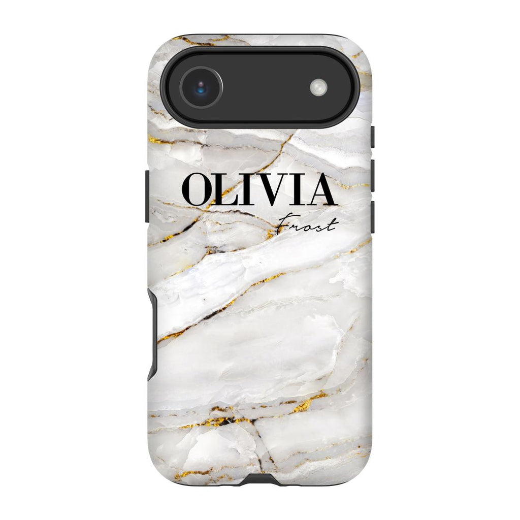 Personalised Cream Marble Name iPhone 17 Air Case