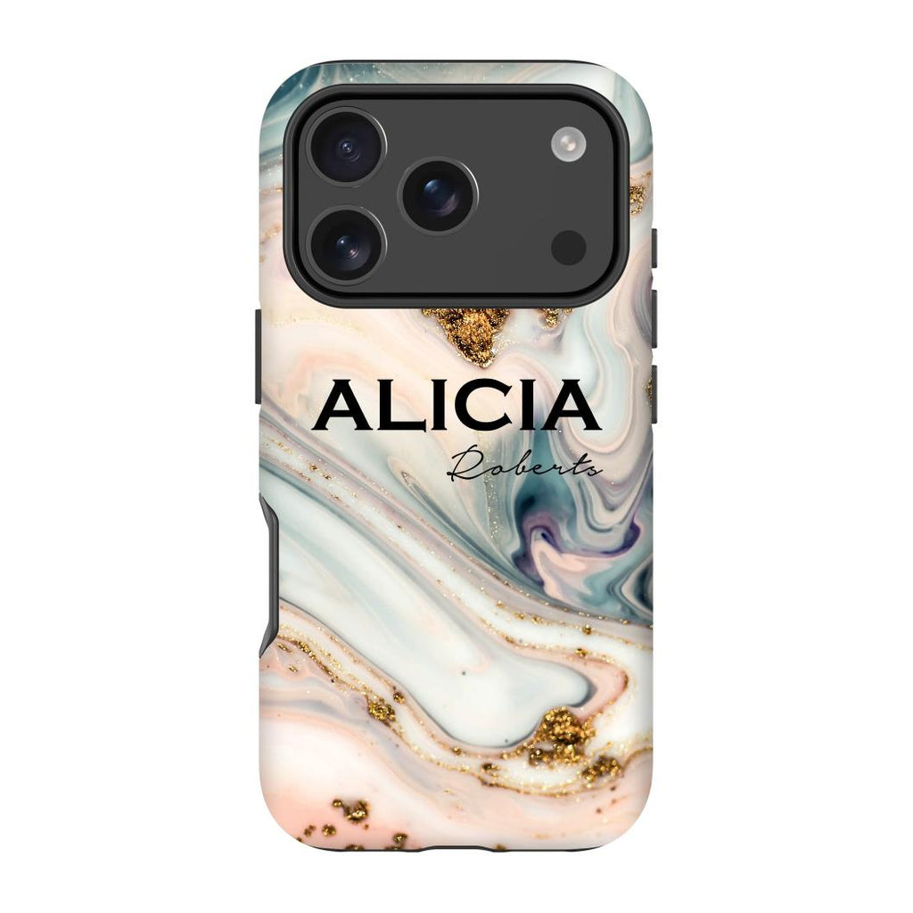 Personalised Fantasia Marble Name iPhone 17 Pro Case