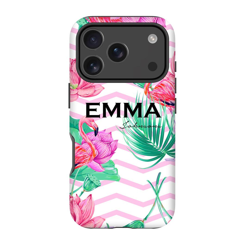 Personalised Flamingo Name iPhone 17 Pro Case